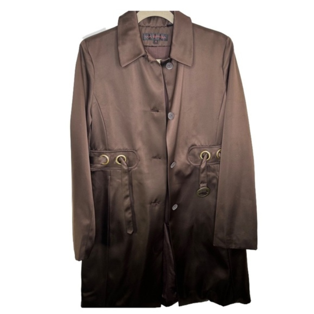 Deep Delicious Chocolate Brown Satin Trench 10
